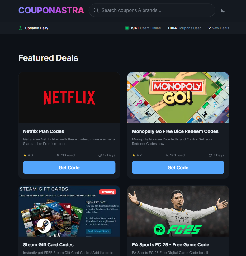 A collage of digital rewards including free game codes, gift cards for popular services, and in-game currency.